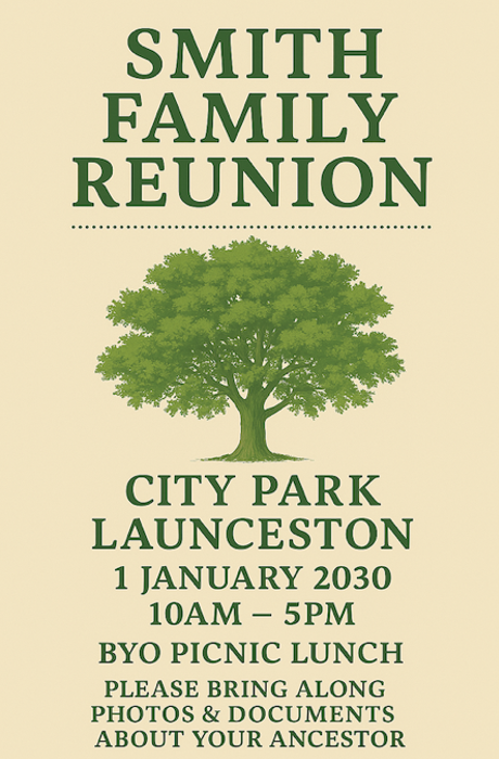 AI designed family reunion poster - style 1